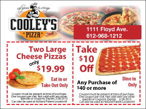 cooleys pizza coupon post it note