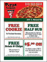 pizza coupons sticky note 4x3